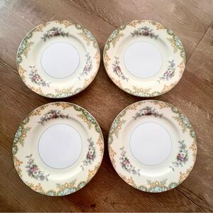 4‎ PCs Vintage Noritake Japan Jacquin Berry Bowls 6.25", Multi Floral Green Edge